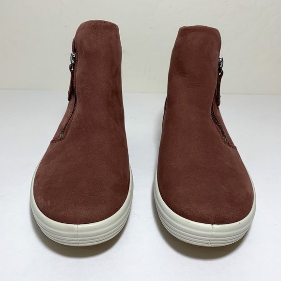 Ecco Soft 7 Zip Boots Nubuck Leather Ankle Booties Andorra Size 37 US 6 - 6.5 - Picture 3 of 7